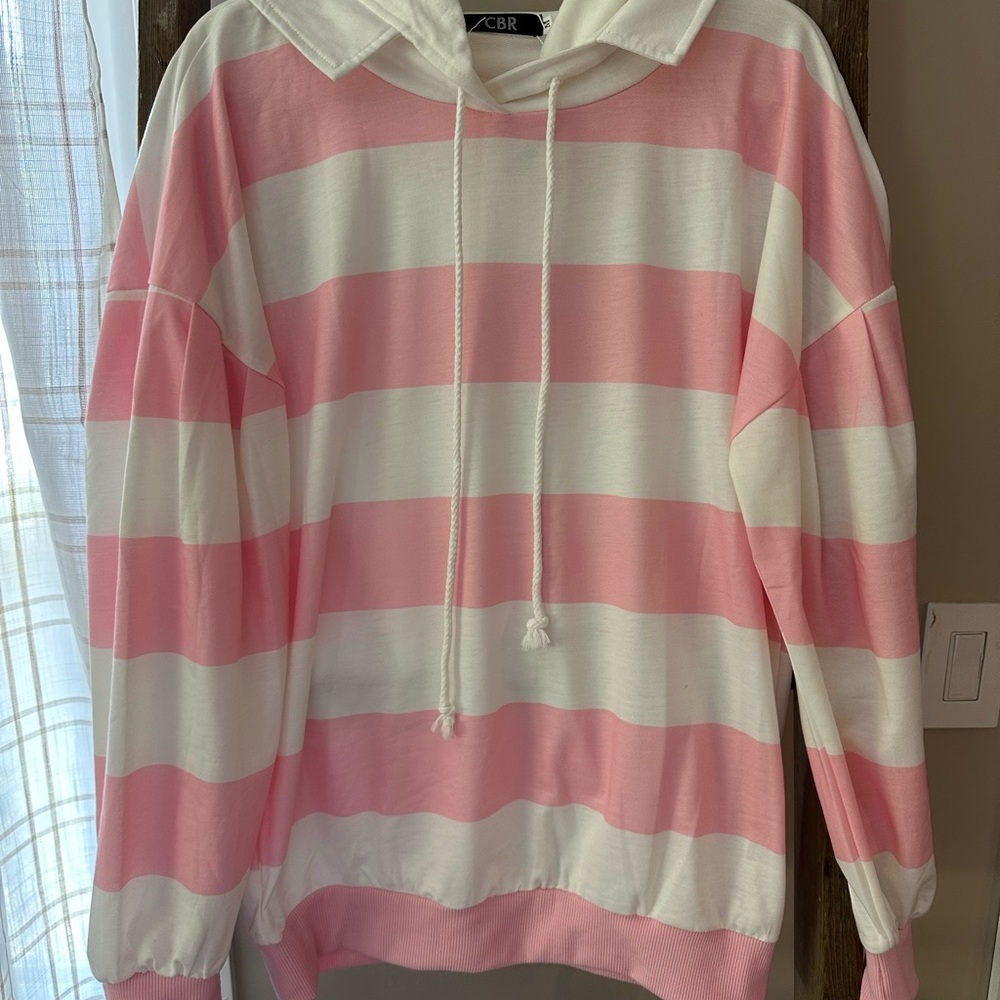 CBR Women's Pink and White Hoodie